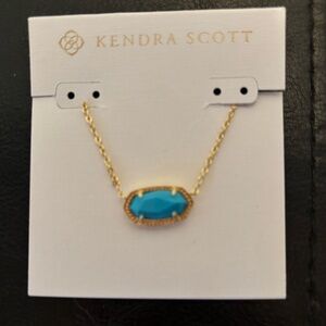 Kendra Scott Gold Necklace with Turquoise Stone